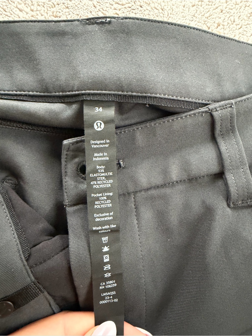 Lululemon Men's Obsidian Pants Size 34